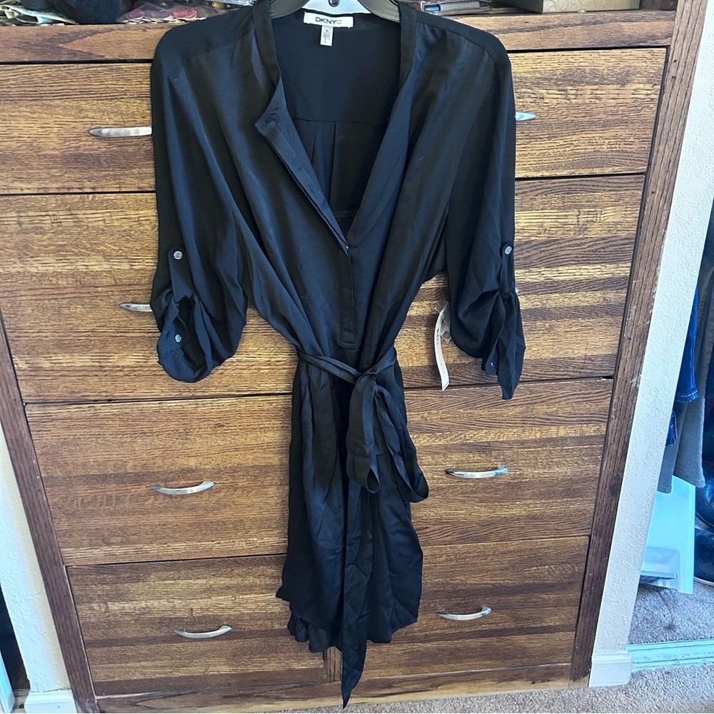DKNYC Black shirt dress size XL